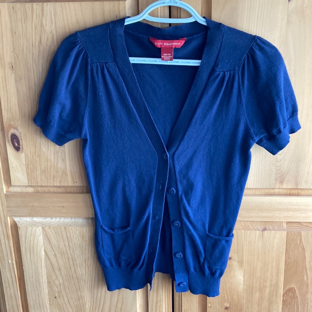 Blue BUM equipment short sleeve cardi